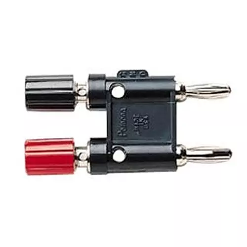 POMONA Banana Plug, Dbl, 15A, Screw, Blk & Red, 1286
