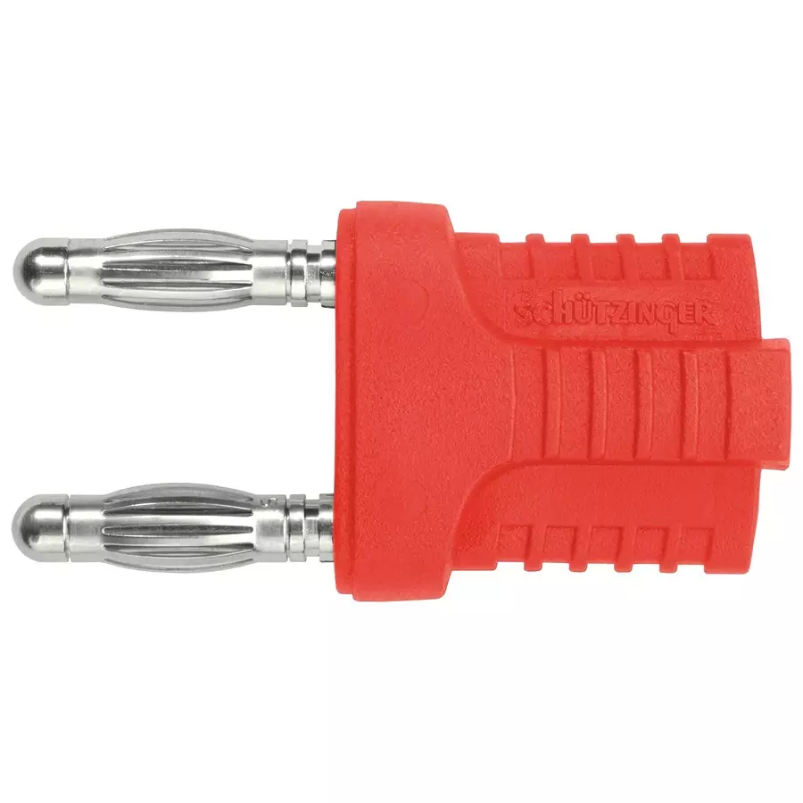 SCHUTZINGER CONN, BANANA, PLUG, 12A, RED, KURZ 14-4 IG MB NI / RT