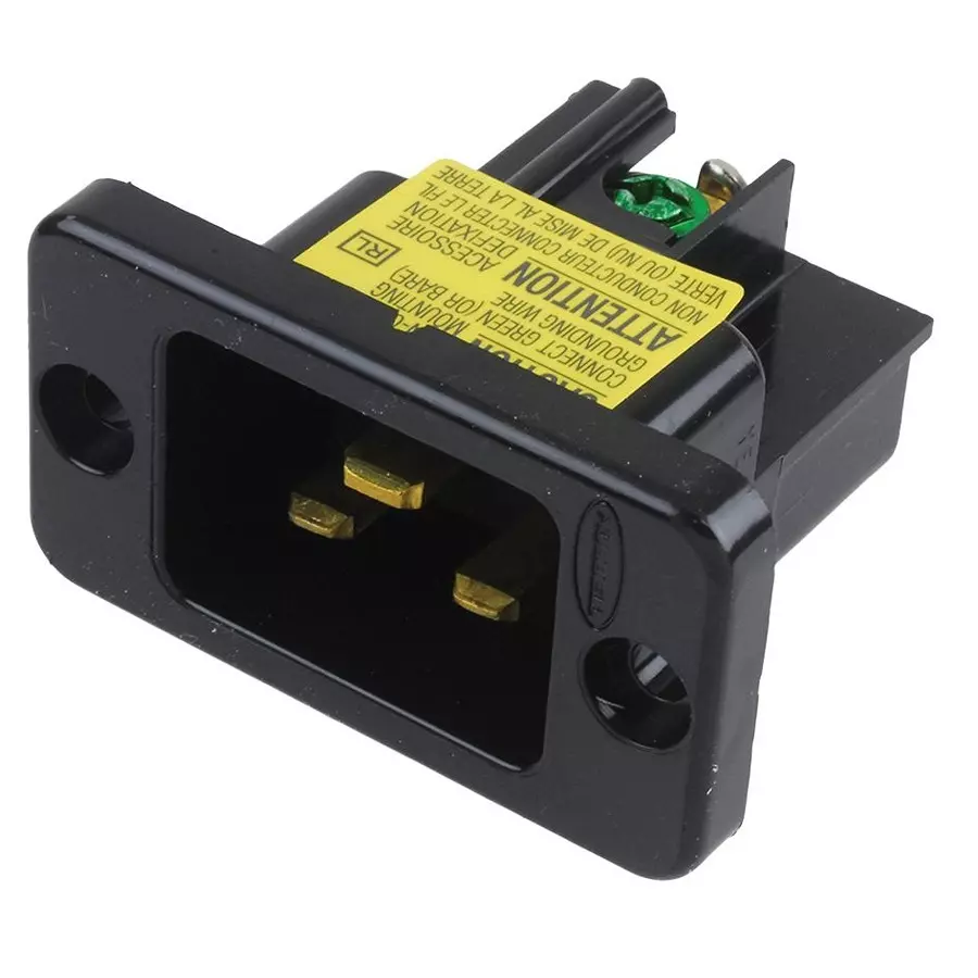 HUBBELL WIRING DEVICES CONNECTOR, IEC320 INLET, 20A 250V, SCREW, BLACK, H320B.