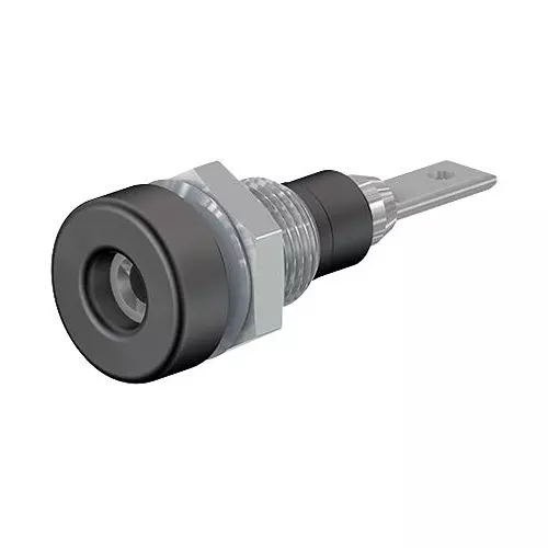 STAUBLI Banana JACk, 2mm, 10A, Qc, BlACk, 23.0030-21