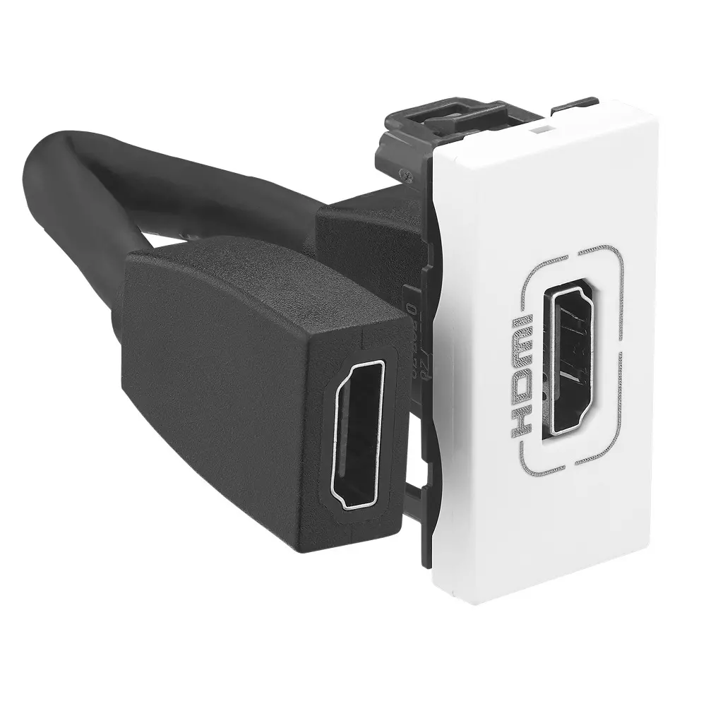 Legrand Preterminated HDMI Socket Allzy 1 Module Glossy White, 6811 34