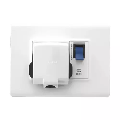 Legrand Power Unit Allzy 20 Amp MCB, 16 Amp Plug 3 Module Glossy White, 6811 27