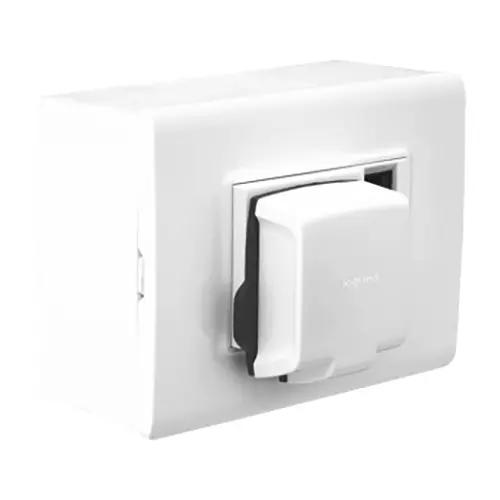 Legrand Power Unit Allzy 20 Amp MCB, 16 Amp Plug 3 Module Glossy White, 6811 27