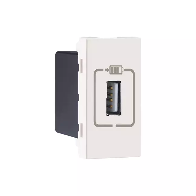 Legrand USB Charger Type A Myrius Classic White 1500 mA 1 Module, 6792 88
