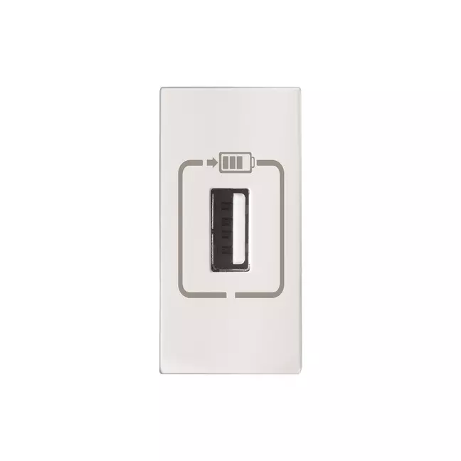 Legrand USB Charger Type A Myrius Classic White 1500 mA 1 Module, 6792 88