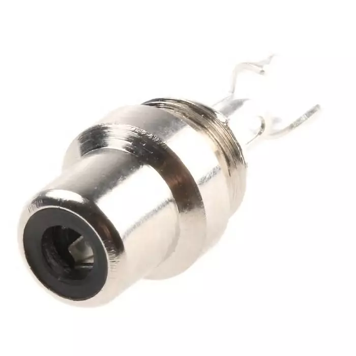 RS Pro Black Natural Cable Mount RCA Socket with Nickel Plated Contacts 5A (Pack of 5)