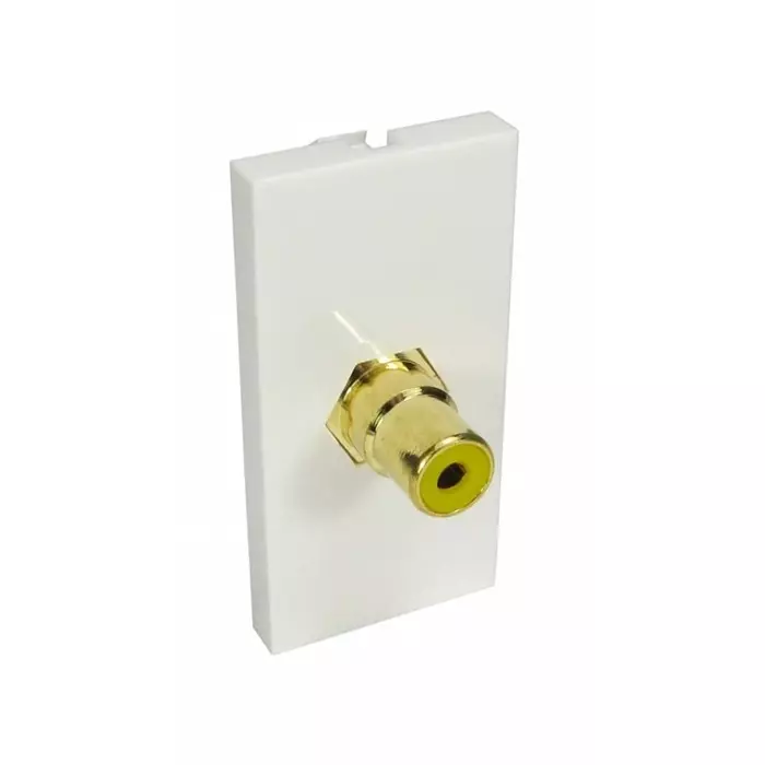 RS Pro 25 mm 1 Way Female RCA Audio Video Faceplate Yellow