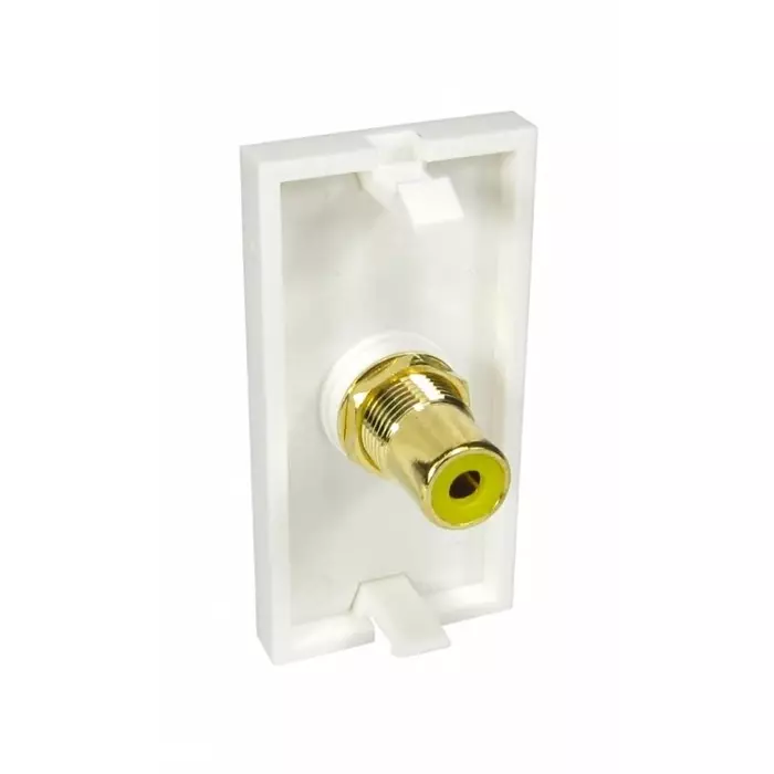 RS Pro 25 mm 1 Way Female RCA Audio Video Faceplate Yellow