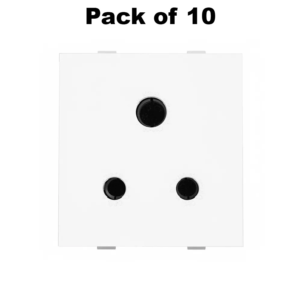 K9 3 Pin Socket 2 Module 6 Amp / 13 Amp / 16 Amp White, 9615 (Pack of 10)