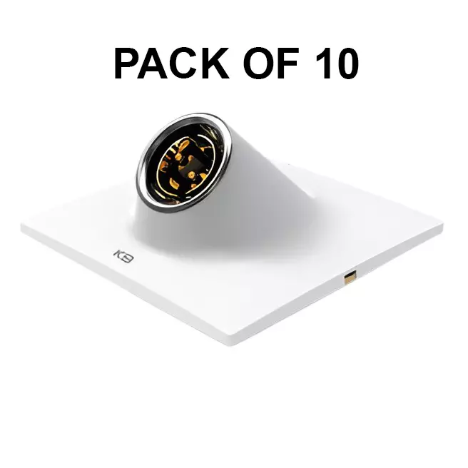 K9 Euro Croma Angle Holder Plate Type with Chrome Ring White, 9155 (Pack of 10)