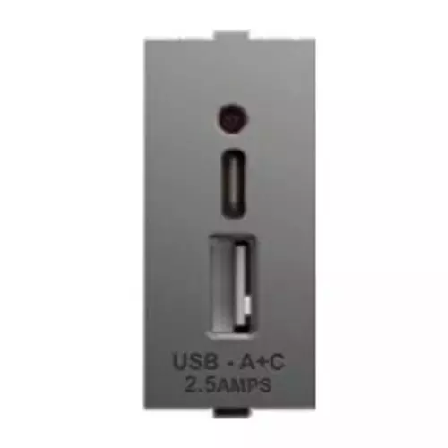 Cona A+C USB Charger Socket Olive 1 Module, M-167B (Pack of 20 Pcs)