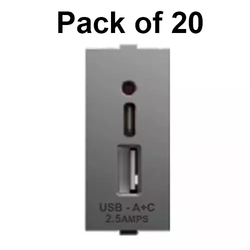 cona-ac-usb-charger-socket-olive-1-module-m-167b-pack-of-20-pcs