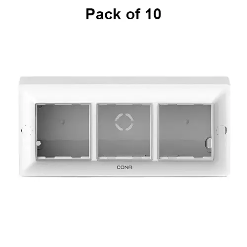 Cona Surfy Modular Surface Gang Box White 6 Modules, SB 1106 (Pack of 10)