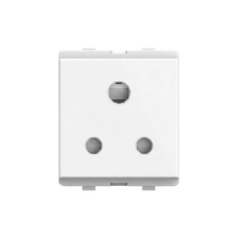 Cona 3 Pin Socket with Shutter Oura Series White 6 Amp,, OR-120 (Pack of 20 Pcs)