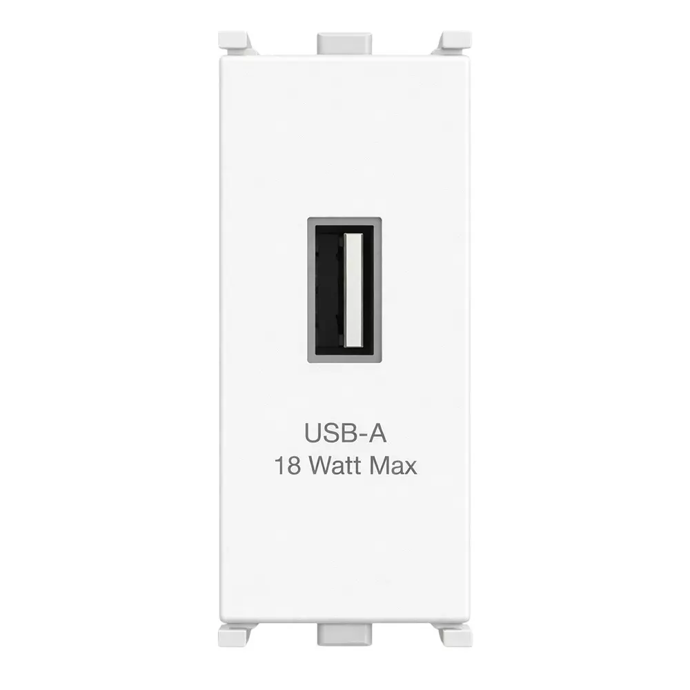 Anchor Roma Urban USB Type - A Fast Charger Socket SIngle Port 18 W 1 Module White for Homes, Offices & Commercial Use, 66718