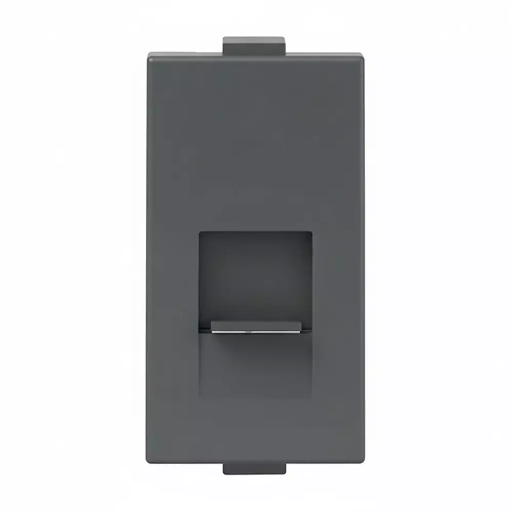 Anchor Roma Plus Telephone Socket 1 Module Black PVC Plastic for Industrial Use, 279611