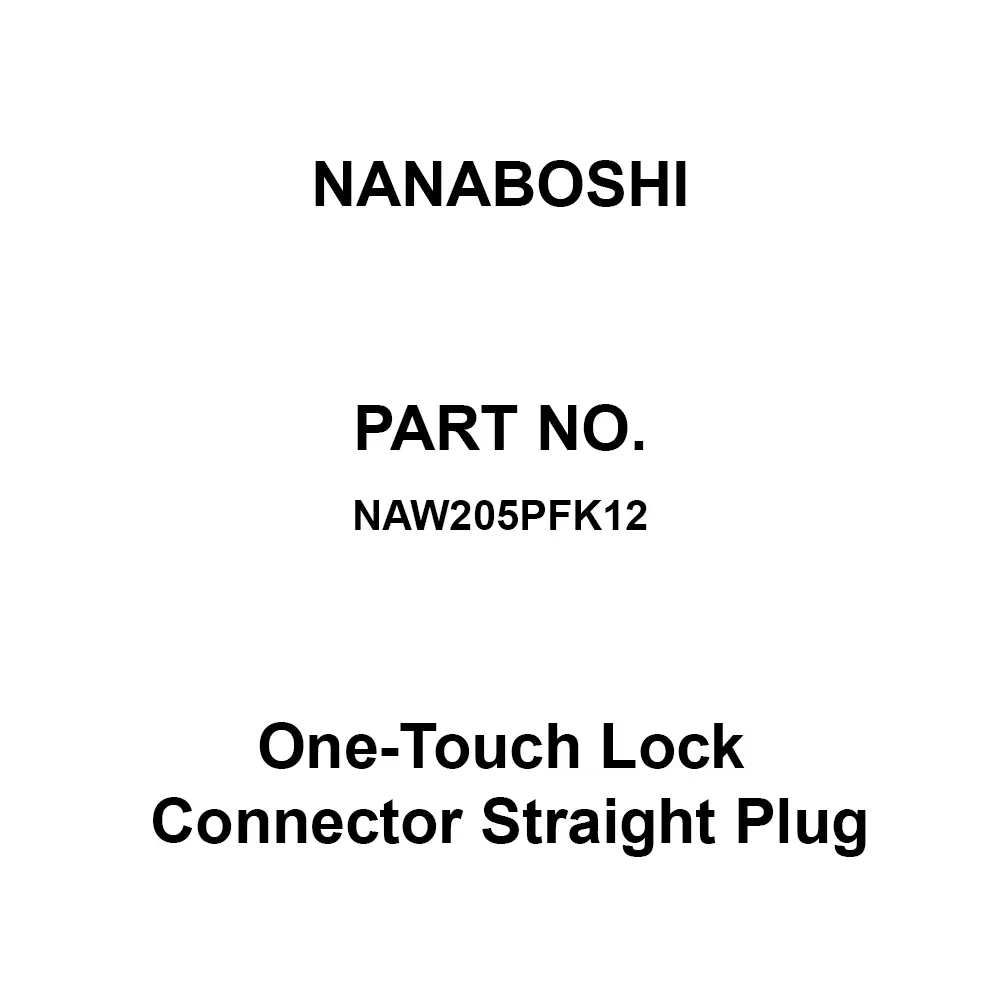 Nanaboshi One-Touch Lock Connector Straight Plug 20 Female Contact, NAW205PFK12
