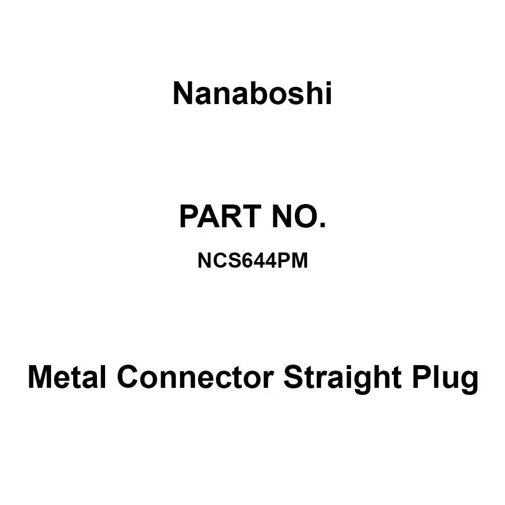 Nanaboshi Metal Connector Straight Plug 500 V Rated Voltage, NCS644PM