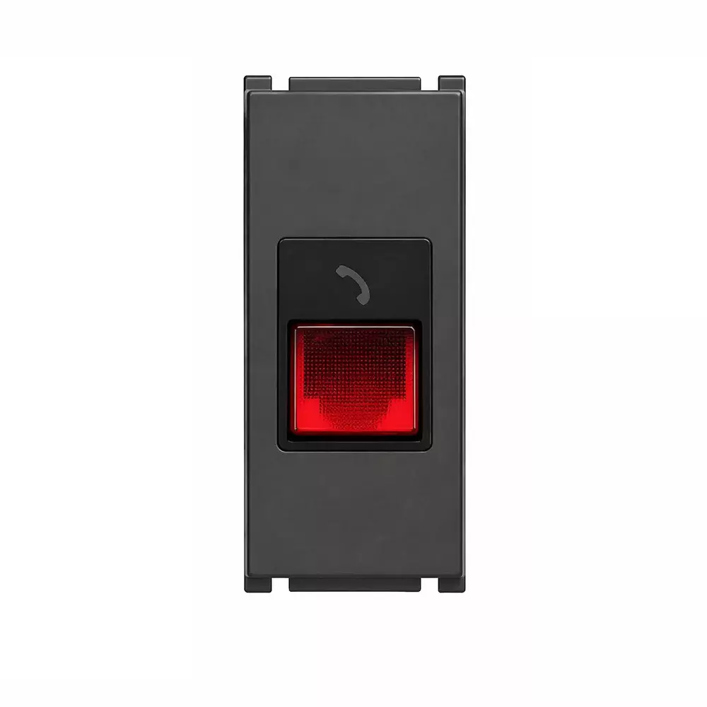 Goldmedal Air RJ 11 Telephone Jack 240 V Carbon Grey 1 Module for Commecial and Industrial Use, 181068
