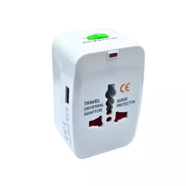 Setmi India 6 Pins World Universal Plug in Black Color, Surge Protection & Heat Resistant for International Travel