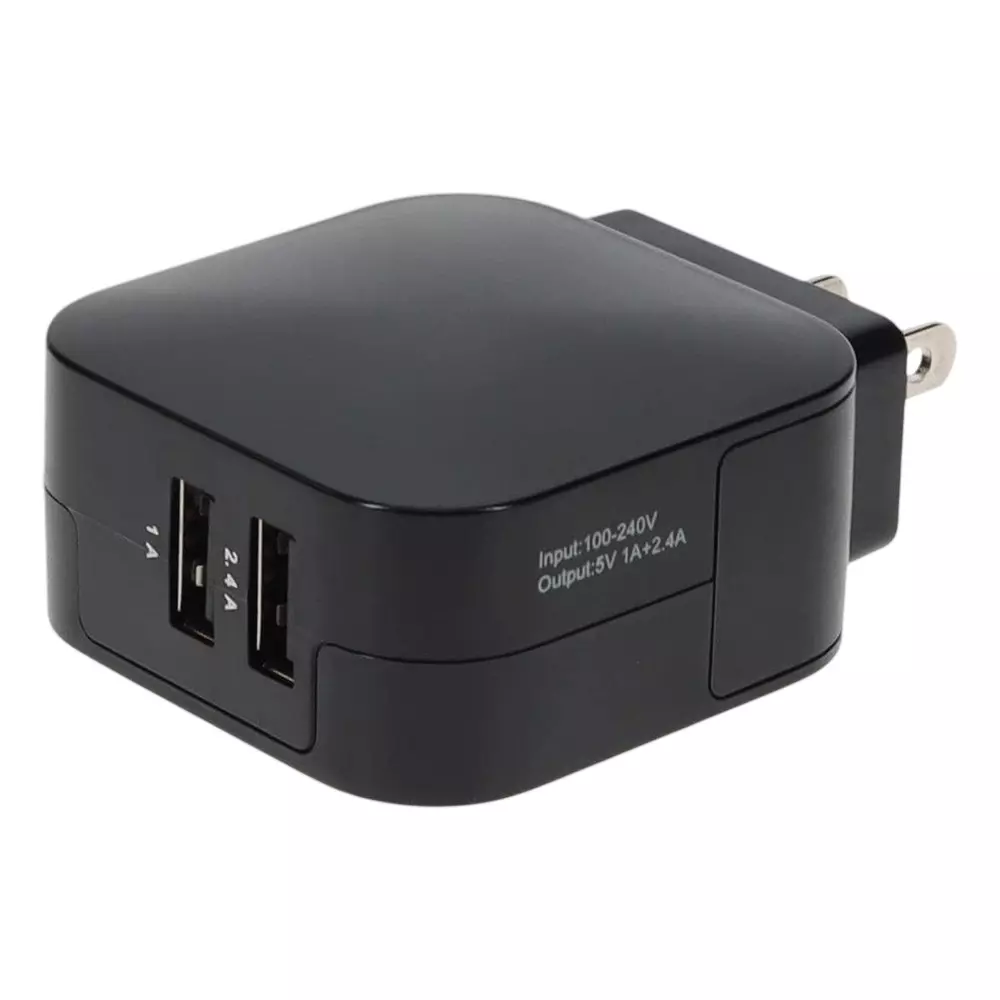 ProLabs Fixed Plug Wall Mount 2 Output 110 VAC to 240 VAC, USAC22USB534A-C