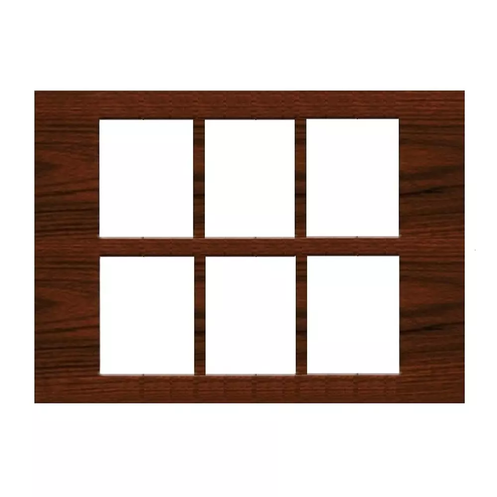 Gold Coast Cube Cover Plate 12 Module Teakwood Silver Plastic for Home & Office Use, G Max (TS)