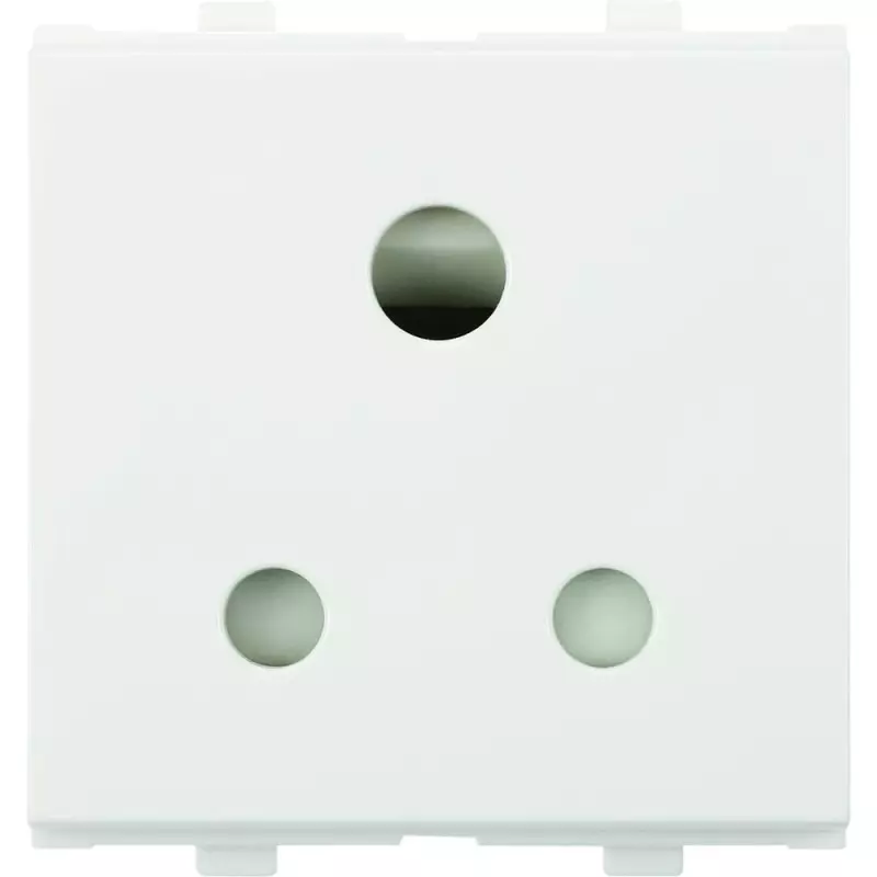 Anchor Penta 3 Pin Socket (With Shutter) White 2 Module 6 Amp, 65203 (Pack of 10)
