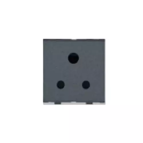 Anchor Penta 3 Pin Round Socket W/O Shutter Graphite Black 2 Module 6 Amp, 65208B (Pack of 10)