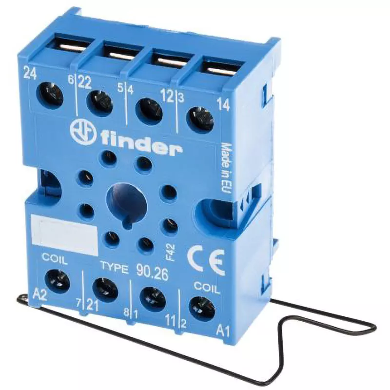 Finder Finder Relay Socket AC250 V Rated Coil Voltage 10 Switching Current 0.8 (screw) Nm Torque, 9026+9053