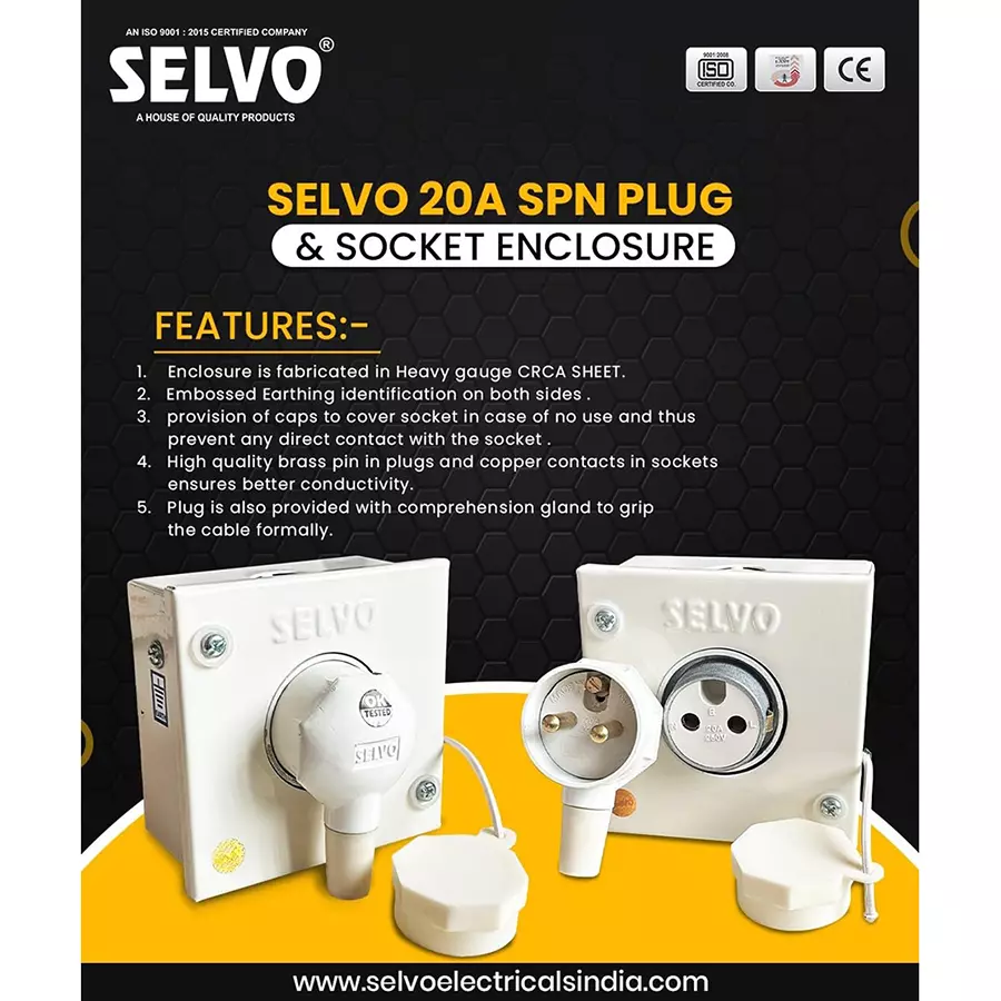 SELVO SPN Plug & Soecket Set Enclosure 3 Wire 240 V AC