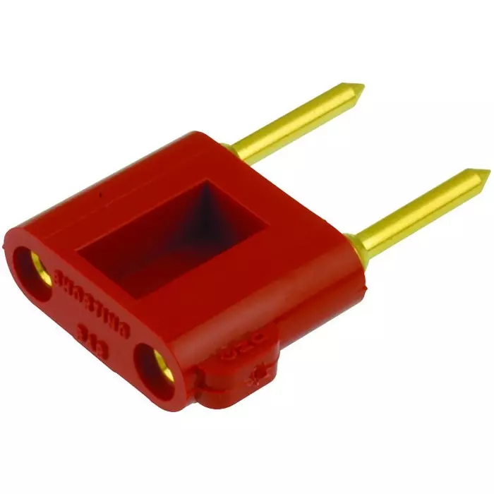 POMONA Banana Plug, Shorting Bar Tip, 5A, Red, 3452-2
