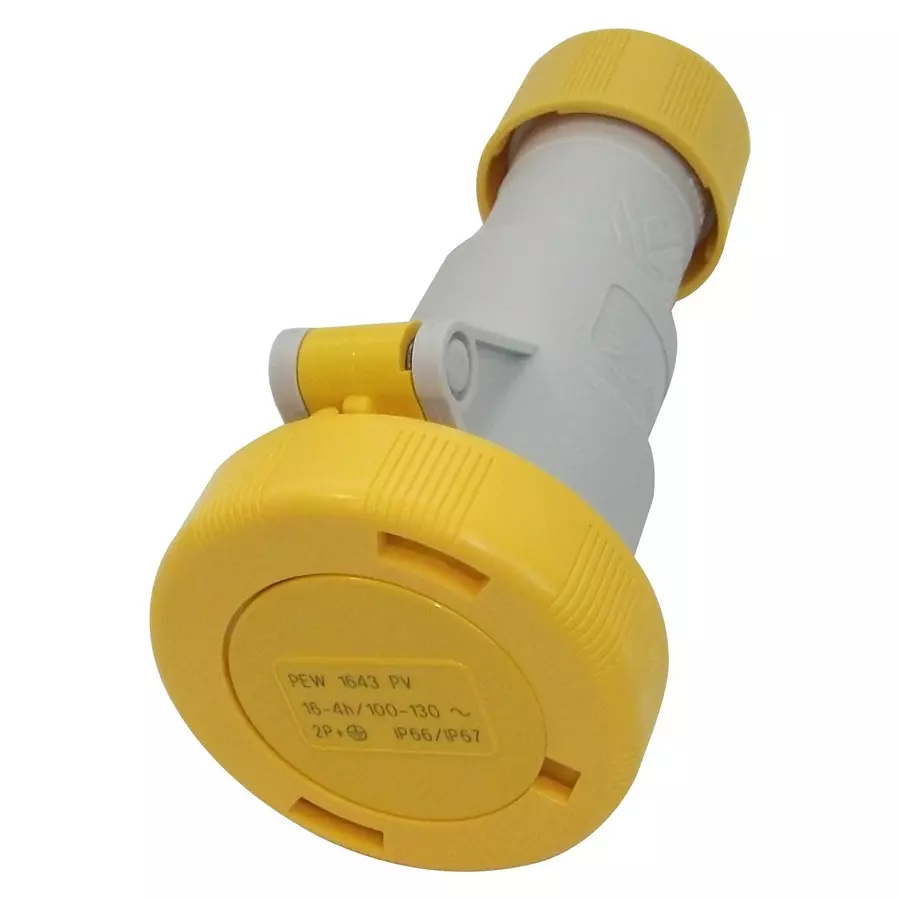 ILME INDUSTRIAL COUPLER, 2P, 16A, 110V, YEL, PEW1643PV