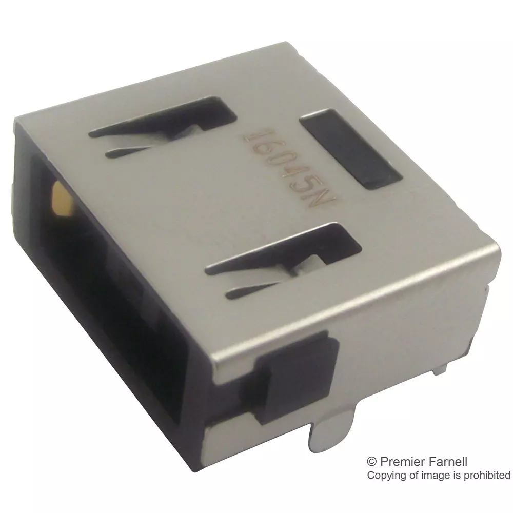 TE CONNECTIVITY Dc Power Jack, 10.7A, 25Vdc, Black, 1-2129458-2