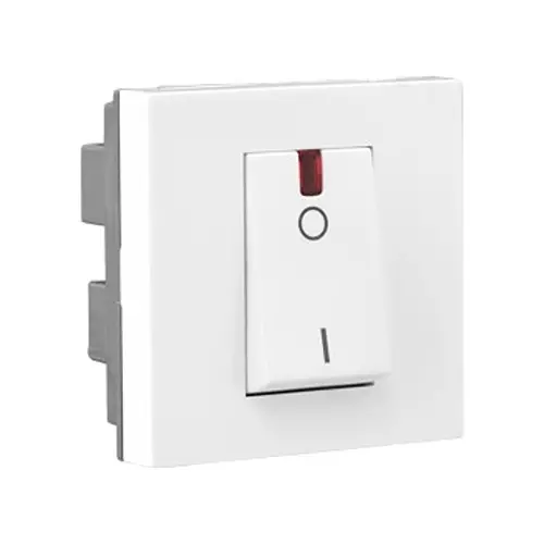 Legrand Switch with Indicator Allzy 32 Amp 1 Way 2 Module Glossy White, 6811 16 (Pack of 10 Pcs)