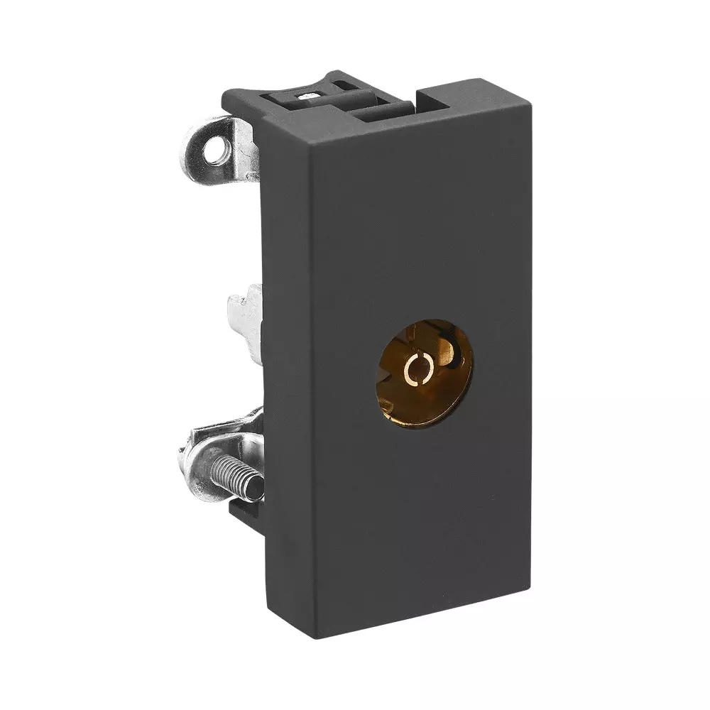 Legrand TV Co - Axial Socket Allzy 1 Module Matt Black, 6812 33 (Pack of 20 Pcs)