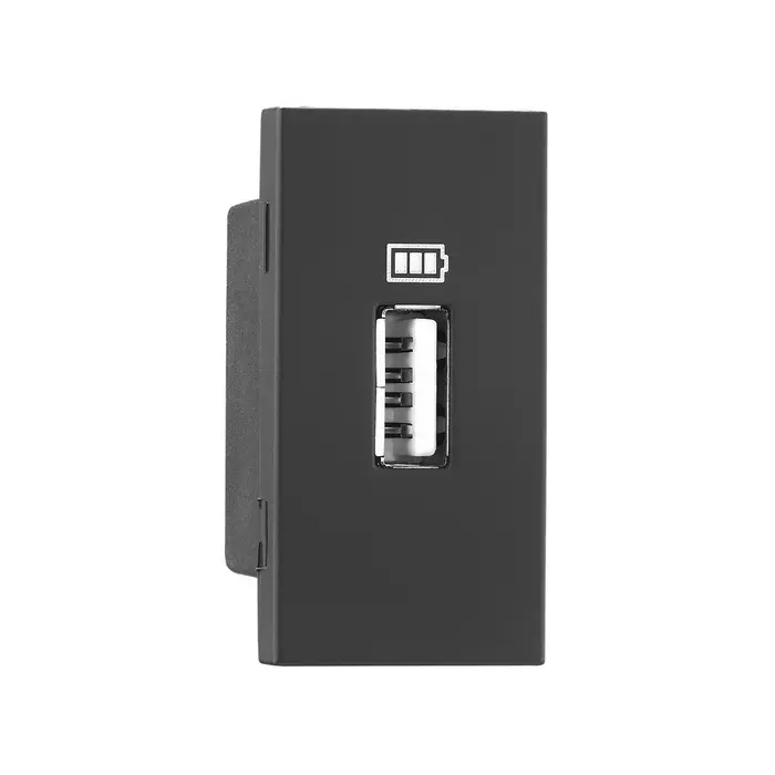 Legrand USB Charger Socket Allzy 3000 mA 1 Module Matt Black, 6812 82