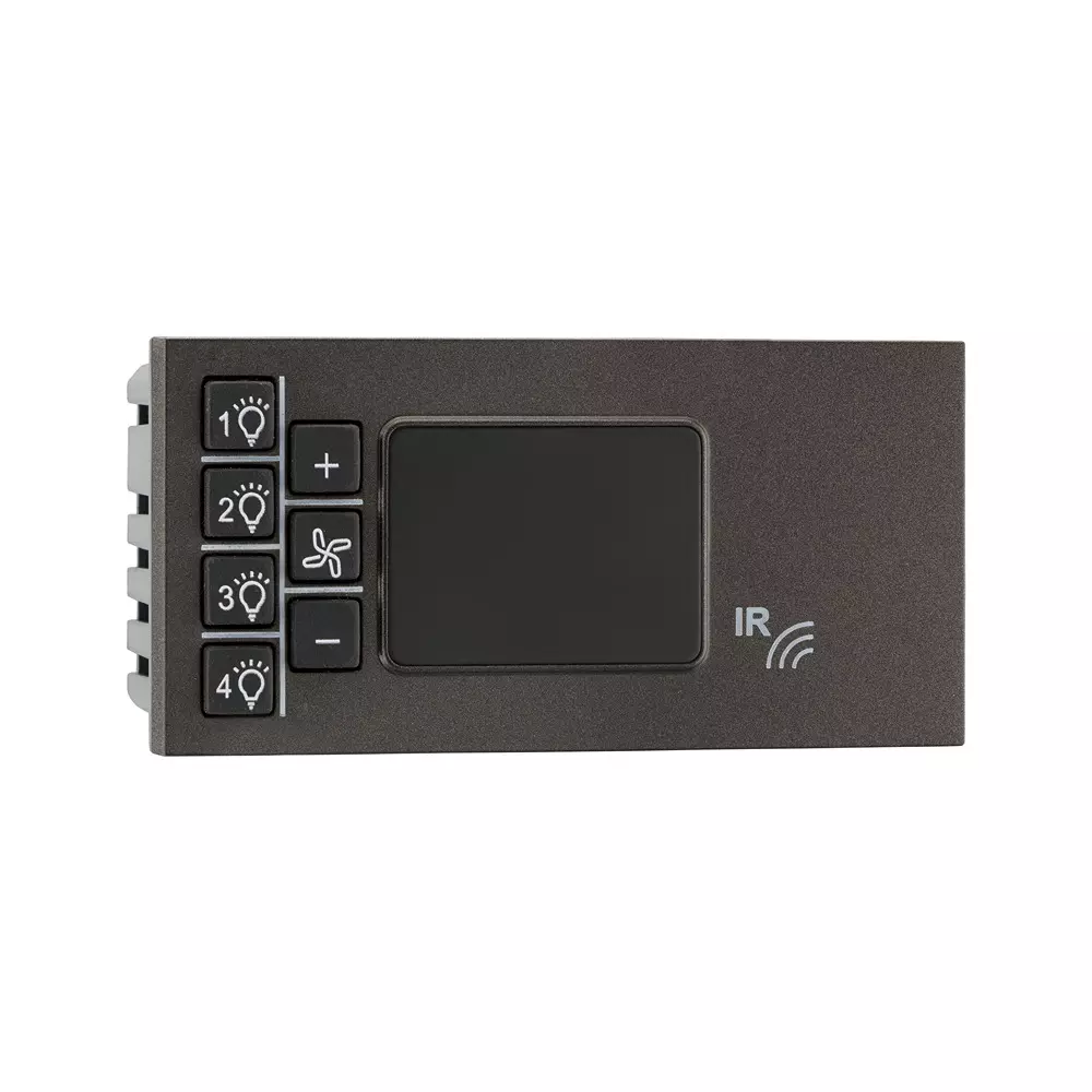 Legrand Remote Control Unit for Light & Fan Myrius Charcoal Grey 4 Module, 6794 52