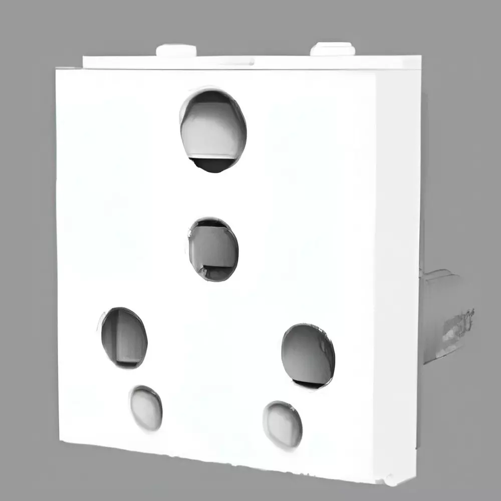Cona Platinum 6 Pin Universal Socket with Shutter 6/16 A White, 14066