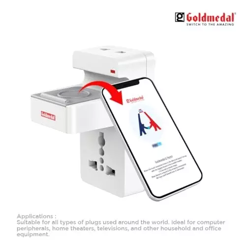 Goldmedal Nano Travel Adaptor With Mobile Stand White, 209005WHIT