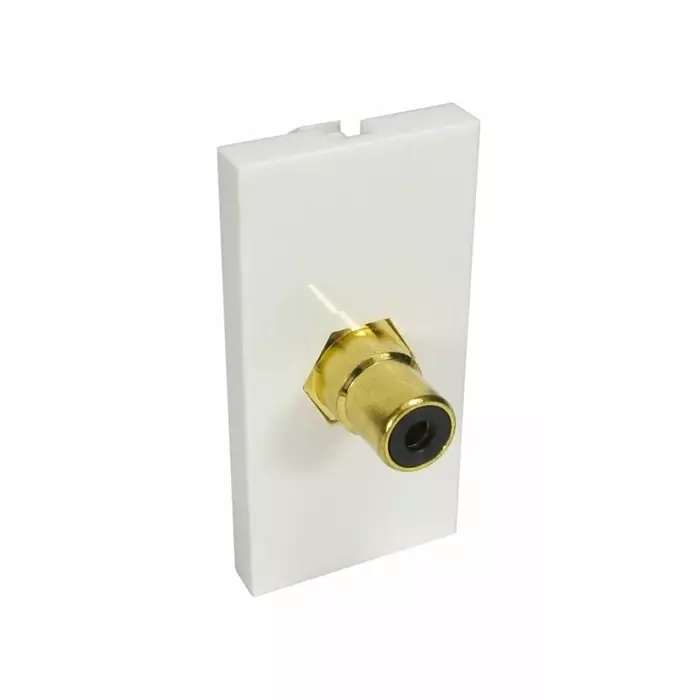 RS Pro 25 mm 1 Way Female RCA Audio Video Faceplate Black