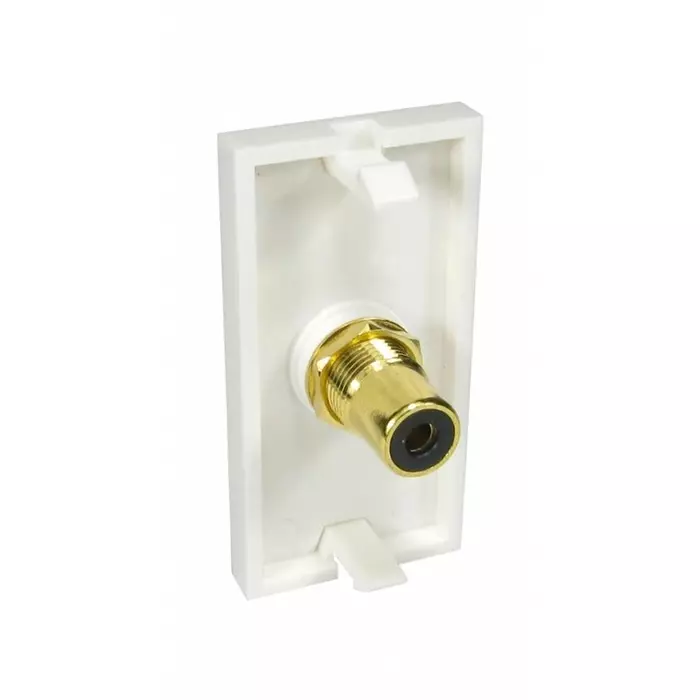 RS Pro 25 mm 1 Way Female RCA Audio Video Faceplate Black