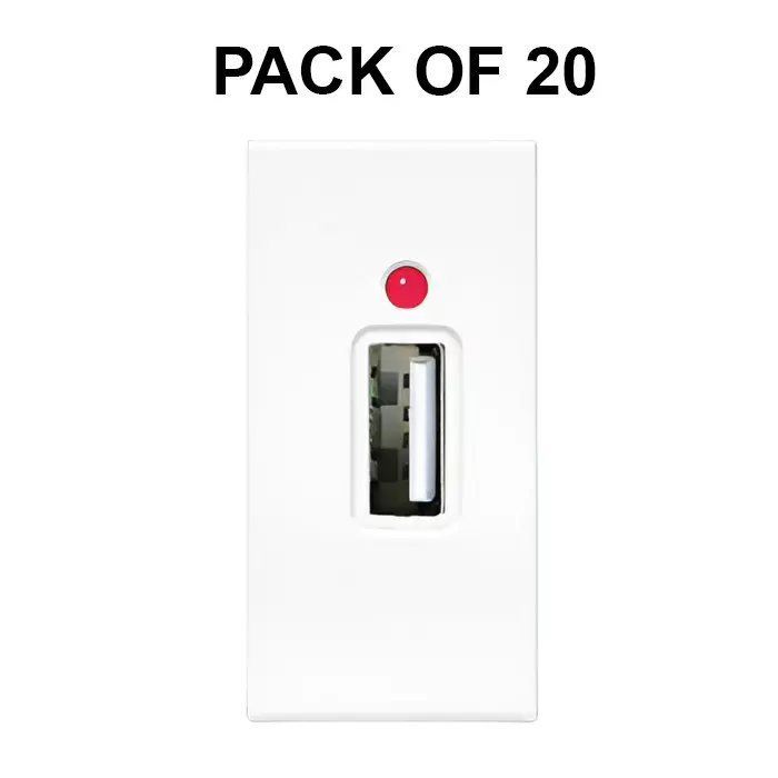 K9 Evoq Usb Charger With C Type 1 Module White, 9289 (Pack of 20)