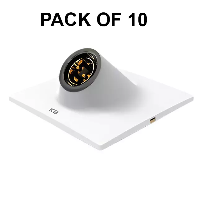K9 Euro Vivo Angle Holder Plate Type With Grey Ring White, 9152 (Pack of 10)