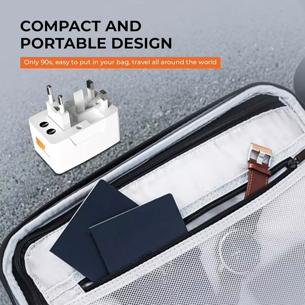 Elleys All in one Worldwide Universal Travel Adapter 6 A/ 13 A Current PC + ABS White (Pack of 6)