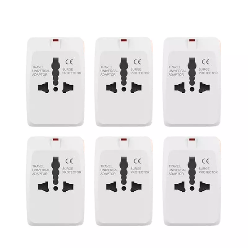 Elleys All in one Worldwide Universal Travel Adapter 6 A/ 13 A Current PC + ABS White (Pack of 6)