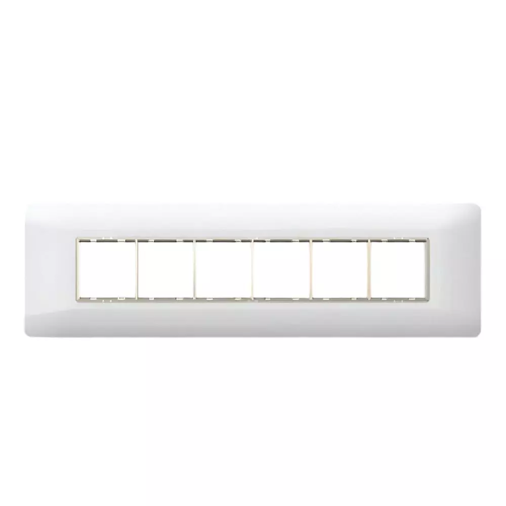 Cona Sleekwood Modular Plate White 12 Modules (Horizontal) 1 Row, SWN 1111 (Pack of 10)