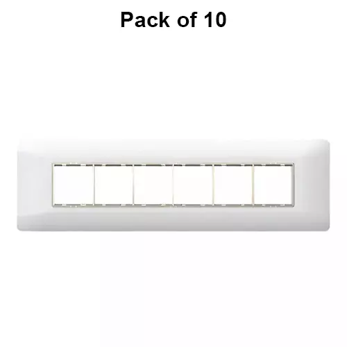 Cona Sleekwood Modular Plate White 12 Modules (Horizontal) 1 Row, SWN 1111 (Pack of 10)