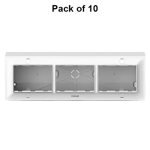 Cona Surfy Modular Surface Gang Box White 9 Modules, SB 1109 (Pack of 10)