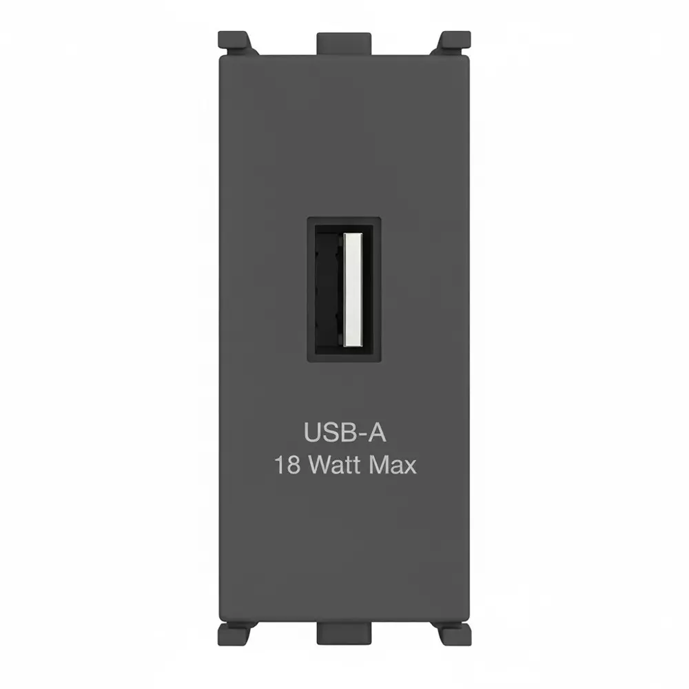 Anchor Roma Urban USB Type - A Fast Charger Socket SIngle Port 18 W 1 Module Grey Beige for Homes, Offices & Commercial Use, 66718GB