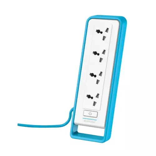 Anchor Smart Spike Guard White & Blue 4 Sockets 1.5 m Cord Wire Length PVC Plastic for Industrial and Home Use, 22672